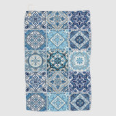 タイル地中海の，ポルトガル語， Azulejo, Majolica ゴルフタオル (正面)