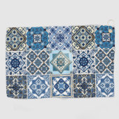 タイル地中海の,ポルトガル語, Azulejo, Majolica ゴルフタオル (横)