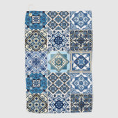 タイル地中海の,ポルトガル語, Azulejo, Majolica ゴルフタオル (正面)