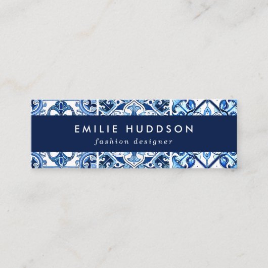 タイル地中海の,ポルトガル語, Azulejo, Majolica スキニー名刺 (正面)