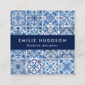 タイル地中海の，ポルトガル語， Azulejo, Majolica スクエア名刺 (正面)