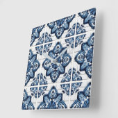 タイル地中海の，ポルトガル語， Azulejo, Majolica スクエア壁時計 (傾斜)