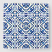 タイル地中海の，ポルトガル語， Azulejo, Majolica スクエア壁時計 (正面)