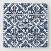 タイル地中海の，ポルトガル語， Azulejo, Majolica スクエア壁時計 (正面)