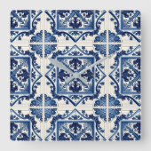 タイル地中海の,ポルトガル語, Azulejo, Majolica スクエア壁時計 (正面)