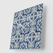 タイル地中海の,ポルトガル語, Azulejo, Majolica スクエア壁時計 (傾斜)