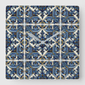 タイル地中海の，ポルトガル語， Azulejo, Majolica スクエア壁時計 (正面)