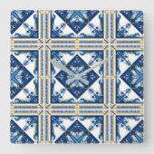 タイル地中海の,ポルトガル語, Azulejo, Majolica スクエア壁時計 (正面)