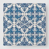 タイル地中海の，ポルトガル語， Azulejo, Majolica スクエア壁時計 (正面)