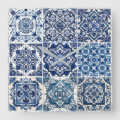 タイル地中海の，ポルトガル語， Azulejo, Majolica スクエア壁時計 (正面)