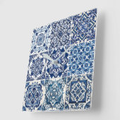 タイル地中海の，ポルトガル語， Azulejo, Majolica スクエア壁時計 (傾斜)