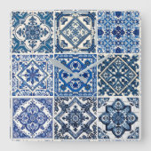 タイル地中海の，ポルトガル語， Azulejo, Majolica スクエア壁時計 (正面)