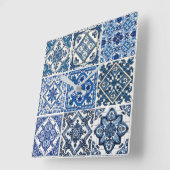 タイル地中海の，ポルトガル語， Azulejo, Majolica スクエア壁時計 (傾斜)