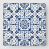 タイル地中海の，ポルトガル語， Azulejo, Majolica スクエア壁時計 (正面)