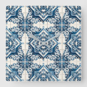 タイル地中海の，ポルトガル語， Azulejo, Majolica スクエア壁時計 (正面)