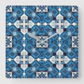 タイル地中海の，ポルトガル語， Azulejo, Majolica スクエア壁時計 (正面)