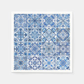 タイル地中海の,ポルトガル語, Azulejo, Majolica スタンダードカクテルナプキン (正面)