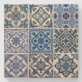 タイル地中海の，ポルトガル語， Azulejo, Majolica ストーンコースター (正面)