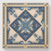 タイル地中海の，ポルトガル語， Azulejo, Majolica ストーンコースター (正面)