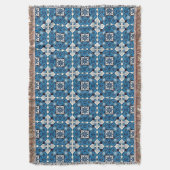 タイル地中海の,ポルトガル語, Azulejo, Majolica スローブランケット (正面縦)