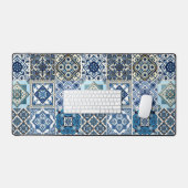 タイル地中海の，ポルトガル語， Azulejo, Majolica デスクマット (キーボード&マウス)