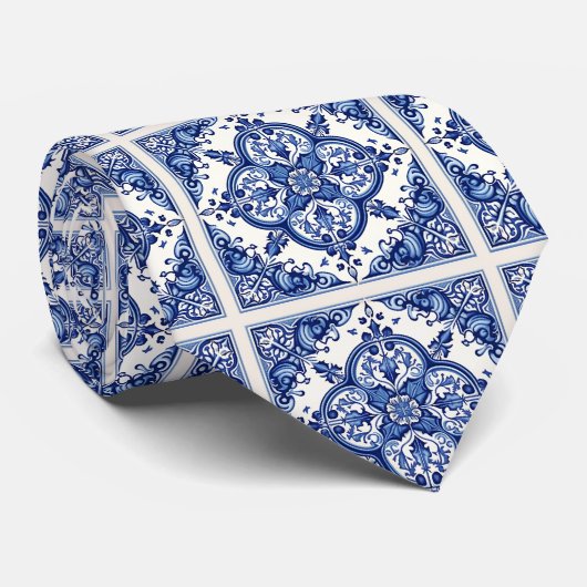 タイル地中海の,ポルトガル語, Azulejo, Majolica ネクタイ (ロール)