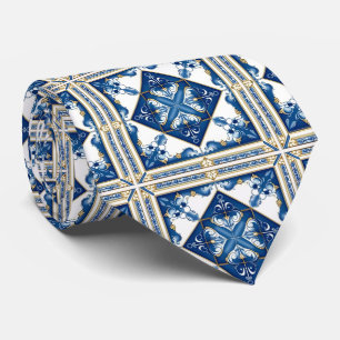 タイル地中海の,ポルトガル語, Azulejo, Majolica ネクタイ