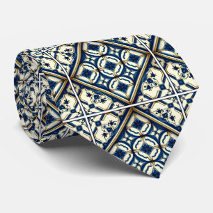 タイル地中海の,ポルトガル語, Azulejo, Majolica ネクタイ