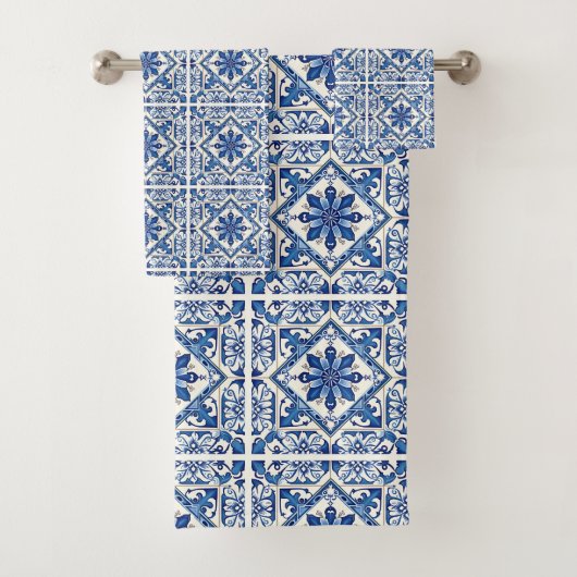 タイル地中海の，ポルトガル語， Azulejo, Majolica バスタオルセット (インサイチュ)