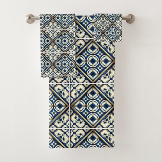 タイル地中海の，ポルトガル語， Azulejo, Majolica バスタオルセット (インサイチュ)