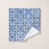 タイル地中海の,ポルトガル語, Azulejo, Majolica バスタオルセット (ウォッシュタオル)