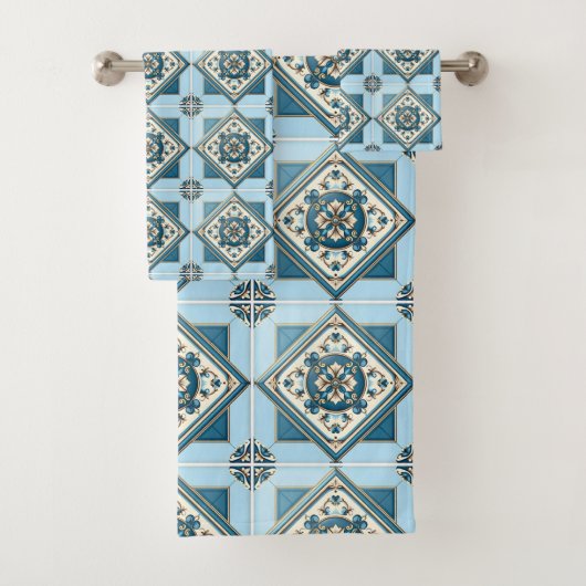 タイル地中海の，ポルトガル語， Azulejo, Majolica バスタオルセット (インサイチュ)