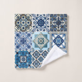 タイル地中海の,ポルトガル語, Azulejo, Majolica バスタオルセット (ウォッシュタオル)