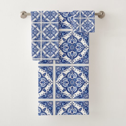 タイル地中海の，ポルトガル語， Azulejo, Majolica バスタオルセット (インサイチュ)