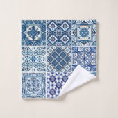 タイル地中海の,ポルトガル語, Azulejo, Majolica バスタオルセット (ウォッシュタオル)