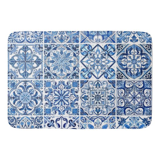 タイル地中海の,ポルトガル語, Azulejo, Majolica バスマット (正面)