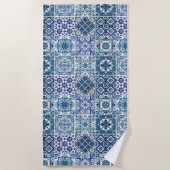 タイル地中海の，ポルトガル語， Azulejo, Majolica ビーチタオル (正面)