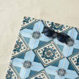 タイル地中海の，ポルトガル語， Azulejo, Majolica ビーチタオル