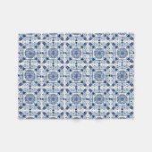 タイル地中海の,ポルトガル語, Azulejo, Majolica フリースブランケット (正面(横))
