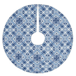 タイル地中海の，ポルトガル語， Azulejo, Majolica ブラッシュドポリエステルツリースカート