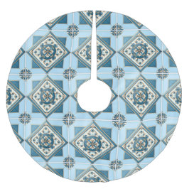 タイル地中海の，ポルトガル語， Azulejo, Majolica ブラッシュドポリエステルツリースカート