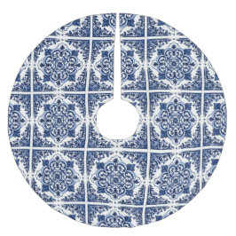 タイル地中海の，ポルトガル語， Azulejo, Majolica ブラッシュドポリエステルツリースカート