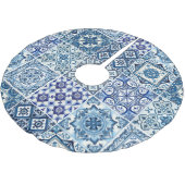 タイル地中海の,ポルトガル語, Azulejo, Majolica ブラッシュドポリエステルツリースカート (アングル)