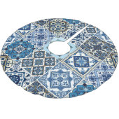 タイル地中海の,ポルトガル語, Azulejo, Majolica ブラッシュドポリエステルツリースカート (アングル)