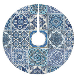 タイル地中海の，ポルトガル語， Azulejo, Majolica ブラッシュドポリエステルツリースカート