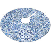 タイル地中海の，ポルトガル語， Azulejo, Majolica ブラッシュドポリエステルツリースカート (アングル)