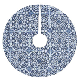 タイル地中海の，ポルトガル語， Azulejo, Majolica ブラッシュドポリエステルツリースカート