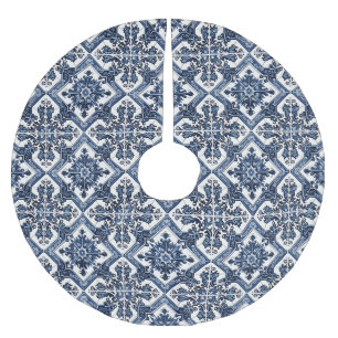 タイル地中海の,ポルトガル語, Azulejo, Majolica ブラッシュドポリエステルツリースカート