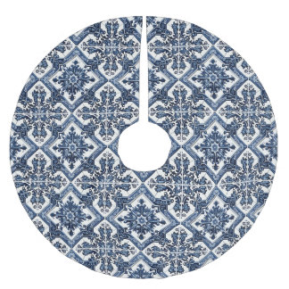 タイル地中海の，ポルトガル語， Azulejo, Majolica ブラッシュドポリエステルツリースカート