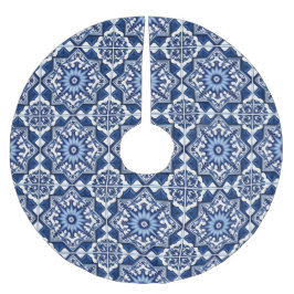 タイル地中海の，ポルトガル語， Azulejo, Majolica ブラッシュドポリエステルツリースカート